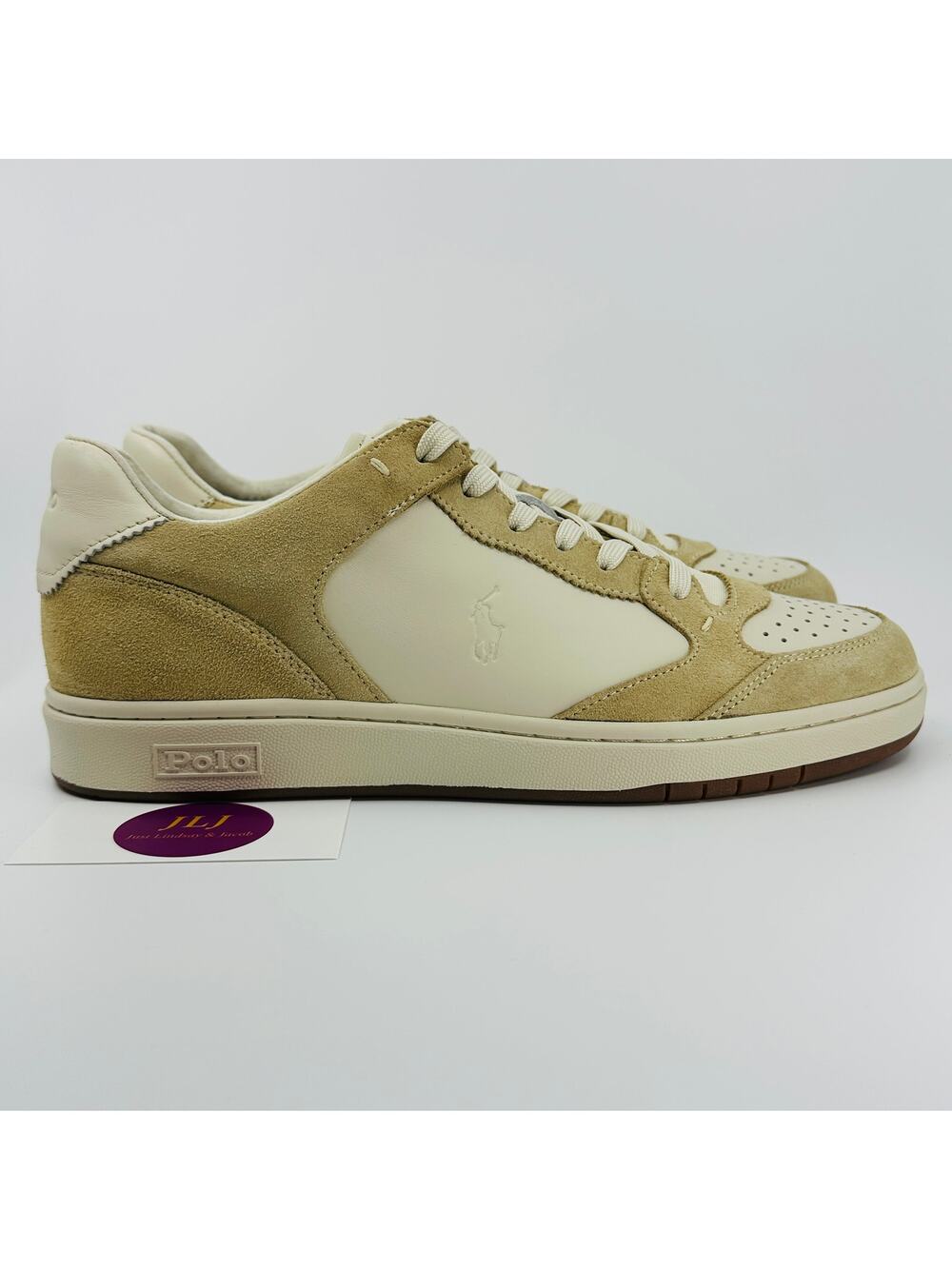 Polo Ralph Lauren Men's Court Lux Low Top Leather Casual Sneakers Size 10.5